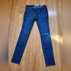 Hollister dark blue low rise super skinny jeans